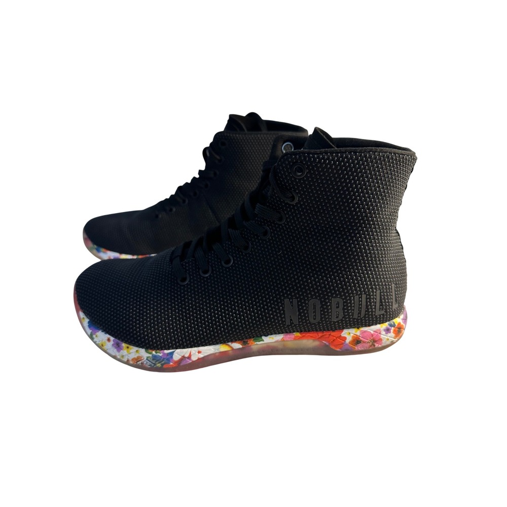 NOBULL Outwork High Top Training Shoe Women's Size  9.5 Black Floral SuperFabric - Picture 2 of 10